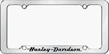 Harley Davidson Chrome Metal Auto Tag Frame - Script