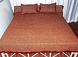 Fantastic Block Print Soft Cotton bed sheet Bedspread with Golden Work