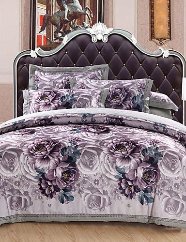 HECHAI_Yuxin? Cotton Satin Jacquard Cotton 4 Piece Bedding Package 1.5m-1.8m Bed/2.0m Bed Bedding Set , king-light gray , king-light gray