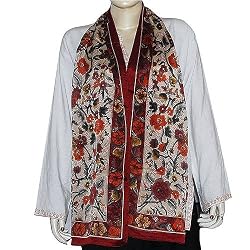 Crepe Silk Scarf for Women Handpainted 20 X 68 inches (rsrf062)