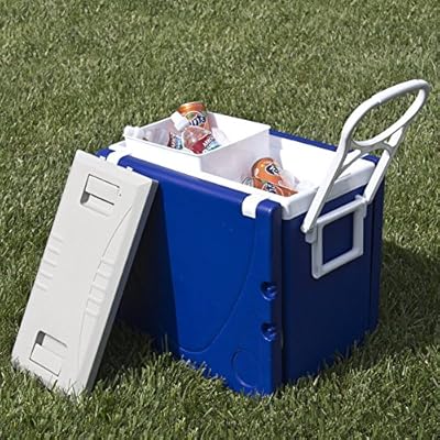 TriumphSky Multi Function Camping Picnic Rolling Cooler Table And 2 Chairs Blue