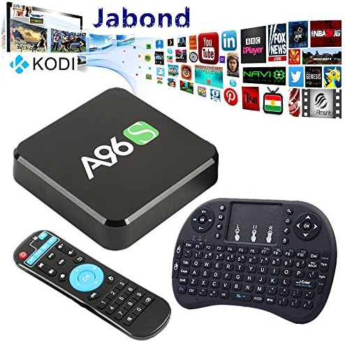 [ Free Mini Keyboard ] Jabond Newest A96S Smart TV Box Android 6.0 Full Loaded Add-ons with KODI 17.0 Amlogic S905X Quad Core 1080P 4K 3D Blu-ray WIFI Streaming Media Player 2GB/8GB