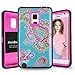 Note Edge Case,Note 4 Edge Case,AnnBay for Samsung Galaxy Note Edge 3in1 Triple Layer Hybrid High Impact Armor Combo Resistant Full-body Protection Case(Flower Hot Pink)