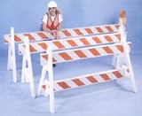 Plasticade Barricades: Two A-Frame Legs with One 6' Engineer Grade Sheeted I-Beam