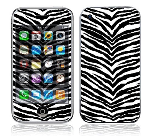 Black Zebra Skin Design Decal Skin Sticker for Apple 3G iPhone iPhone 3GS 3G S
