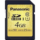 Panasonic UHS-1 Class 10 4GB SDHC Memory Card, 90MB/s Transfer Speed