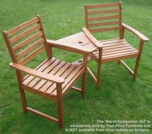Hardwood Companion Seat Ascot Corner Love Seat Garden Bench Tete Tete 