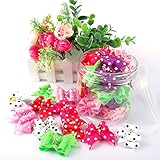 Berry 20pcs Cute Dog Hair Bows with Rubber Bands Nylon Pet Grooming Accessoriess Mixed Color