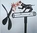 Outdoor Living : Cat Whirligig with Pole