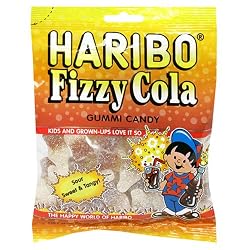 Haribo Gummi Candy, Fizzy Cola, 5-Ounce Bags (Pack of 12)