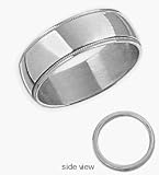 Platinum 5mm Milgrain Comfort Fit High Polish Wedding Ring - 9