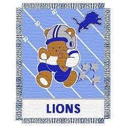 Detroit Lions NFL Triple Woven Jacquard Throw (Baby Series) (36x46")"