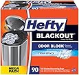 Hefty BlackOut Tall Kitchen Trash Bags, Clean Breeze, 90 Count