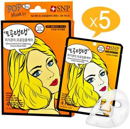 [SNP Cosmetic] POP Pore Care Essence Natural Cellulose Sheet Mask 25ml x 5ea