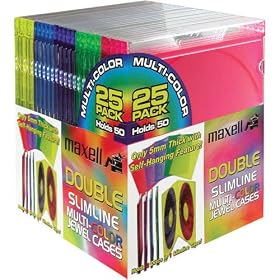 <b>MAXELL CD-392 Double Slim Line CD Jewel Cases (pkg of 25 doubles)</b>