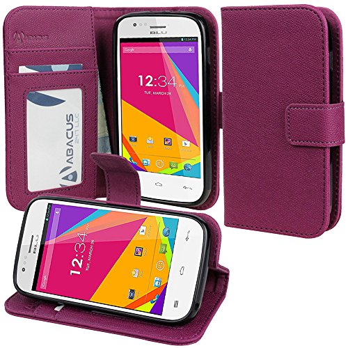 BLU Advance 4.0 A270a Case, Abacus24-7 BLU Advance 4.0 Wallet Case with Flip Cover, Stand and Pockets for ID, Credit Cards - Purple BLU Advance 4.0 A270a Flip Case