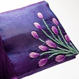 Pochette &agrave; Bijoux en Soie Brod&eacute;e - Commerce Equitable - Lavande