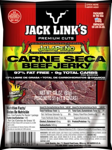 Jack Link's Beef Jerky, Jalapeno, 1.8-Ounce Packages (Pack of 8) by Beef Jerky