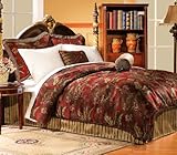 Red Tropical 4 Piece Comforter Set - Queen