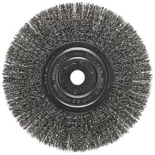 Weiler Trulock Narrow Face Wire Wheel Brush, Round Hole, Steel, Crimped Wire