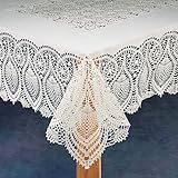 Crocheted Lace Vinyl Table Cover 60X90 Oval