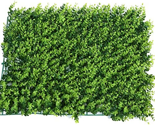 Green Leaf Panel - Set of 2. 24" x 16" Artificial Grass, Boxwood Style with zip ties for easy Installation.