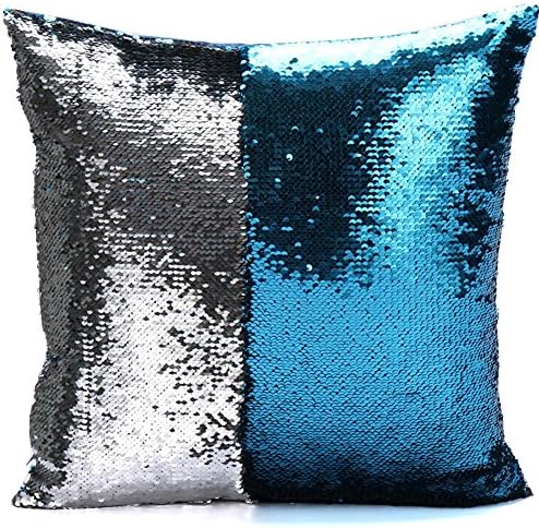 Mermaid Pillowcase, Haoyii Glitter Sequin Cushion Cover Sparkling Throw Pillow Case Pillowslip For Car Bedroom Decorative, 16"x16"