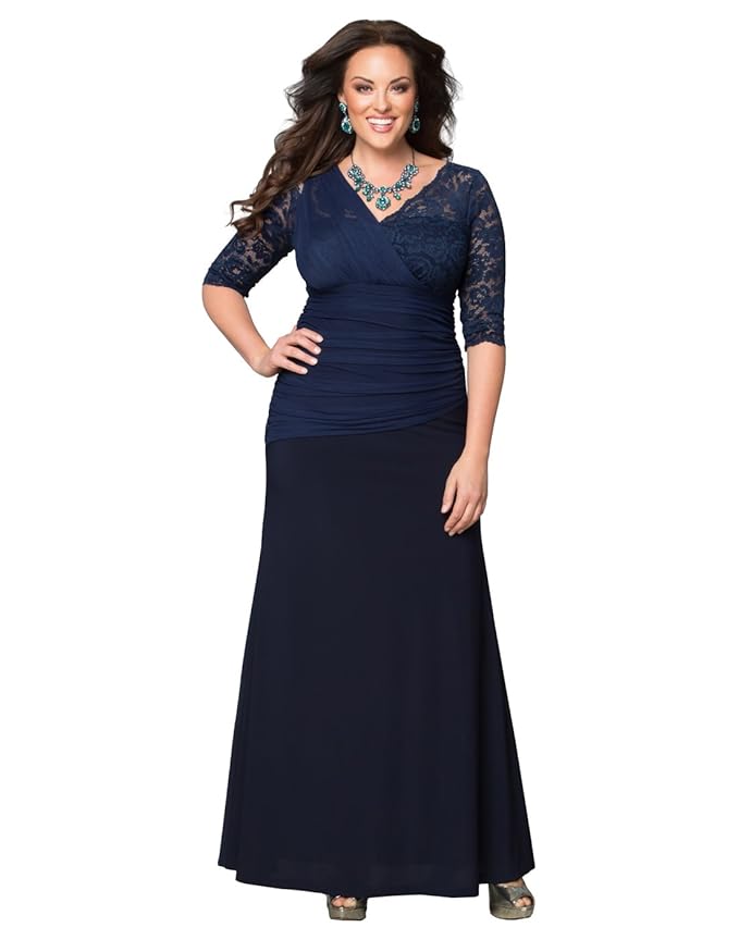 Kiyonna Women's Plus Size Soiree Evening Gown at Amazon Women's ...