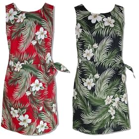 White Hibiscus Hawaiian Aloha Side Tie Sarong Dress