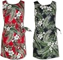 White Hibiscus Hawaiian Aloha Side Tie Sarong Dress