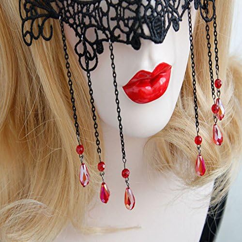 Mysun Halloween Valentine Christmas Women's Sexy Hollow Lace Masquerade Mask Half-Face Venetian Costume Party Fancy Dress Ball Mask Eye Mask