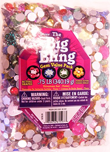 Darice big bling flowers and round gem value pack rhinestones, mu…