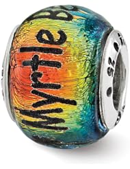 Sterling Silver Reflections Myrtle Beach Orange Dichroic Glass Bead