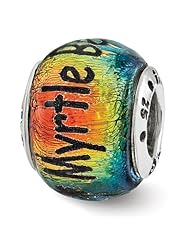 Sterling Silver Reflections Myrtle Beach Orange Dichroic Glass Bead