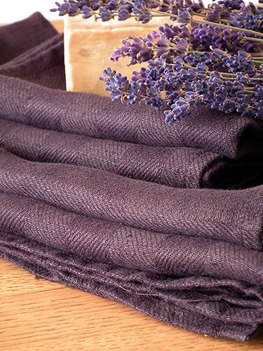 Aubergine Linen Bath Towels Set Lucas