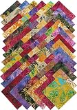 Benartex DRAGONFLY GARDEN 4" Bali Batik Quilting Fabric Squares