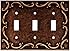 Brainerd 64279 Traditional French Lace Triple Toggle Switch Wall Plate / Switch Plate / Cover, Sponged Copper