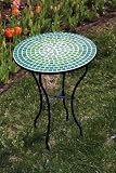 Blue and Green Mosaic Side Table