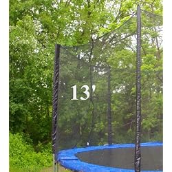 13' (Framed) Trampoline Enclosure Net Covers All 8 Poles with Sleeves, Fits Only 2" Thick Poles