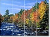 IMAGE OF River Picture Ceramic Tile Mural R016 | 24x32 using (12) 8x8 tiles
