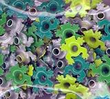 EyeLets Etc 1/8 Inch Top Painted Frog Shaped Eyelets Assortment, Pack of 100