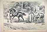 1800 ROBBERY HORSE MAN GATE TREES COUNTRY LANE PRINT