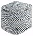 Ashley Furniture Signature Design - Chevron Pouf - Hand Woven Traditional Styling - Comfy Chair or Footrest - Blue