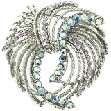 Rhinestone Filigree Flower Pin Brooch