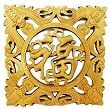 Chinese Hand Carved Camphorwood Wall Plaque " Fortune " Calligraphy Character
