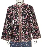 Womens Jacket Wool Fabric Hand Embroidery Evening Dress Handmade in Kashmir Size XS