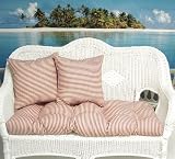 Set of 2 Indoor/Outdoor Deck Pillows - Timeless Ticking Stripe Crimson