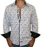 ENGLISH LAUNDRY Mens Vintage Fashion Long Sleeve Woven Button Down Dress Shirt Navy