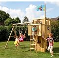 linofant Spielturm Ritterburg mit Schaukelanbau