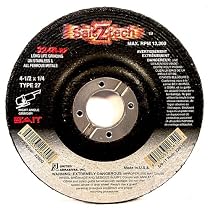 SAIT 22600 Type 27 4-1/2-Inch x 1/4-Inch x 7/8-Inch 13300 Max RPM Z-Tech - Z24R Zirconium Depressed Center Grinding Wheels - 25 Pack